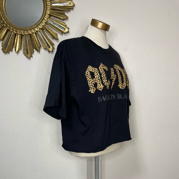 AC/DC Back In Black Crop Tee Shirt - Picture 4 of 14